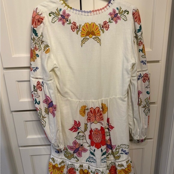 Farm Rio Off White Floral Insects Mini Dress - Picture 4 of 5